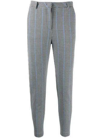 Pinko Checked Cropped Trousers In White