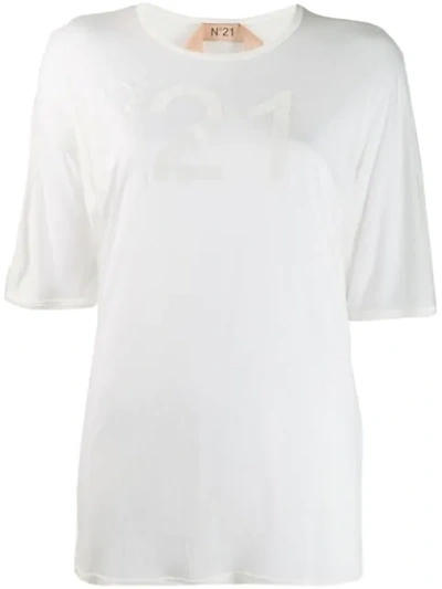 N°21 Logo Printed T-shirt In White