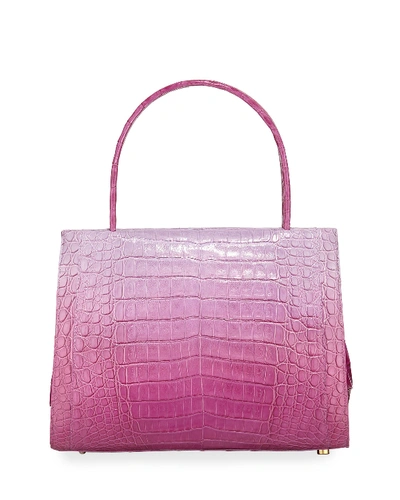 Nancy Gonzalez Willis Medium Crocodile Top-handle Bag In Lavender