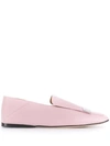 Sergio Rossi Plaque-embellished Loafers In Pink