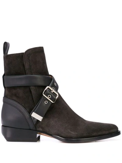 Chloé Buckle Strap Boots In 008black