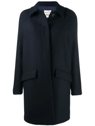 Semicouture Single Breasted Overcoat In K65-0 Blu