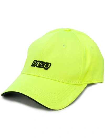 Mcq By Alexander Mcqueen Neon Yellow Embroidered Cotton Cap