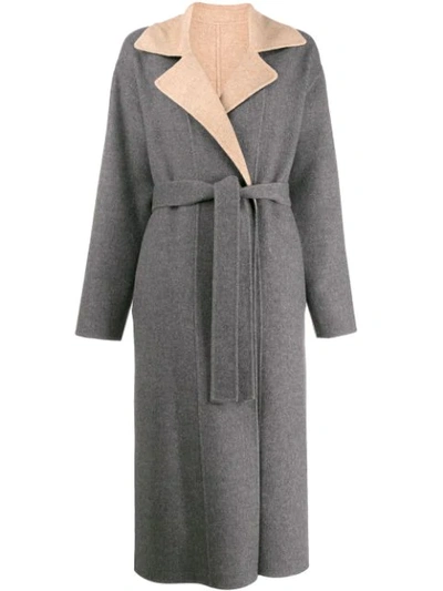 Givenchy Coat Cappotto Reversibile Con Cintura. Prodotto In Italia In Grey Beige