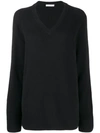 The Row Longline V-neck Jumper In Black