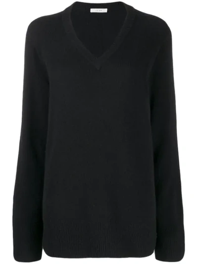 The Row Longline V-neck Jumper In Black