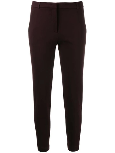 Pinko Slim-fit Cropped Trousers In Red