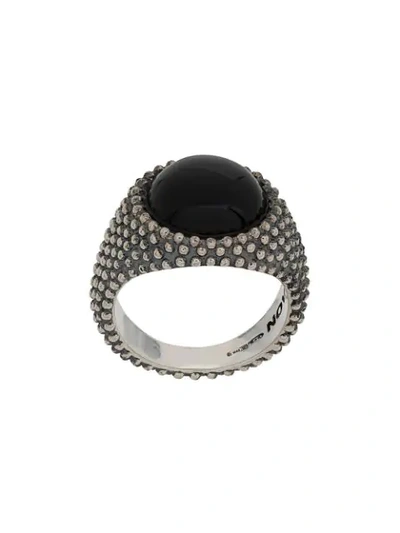 Nove25 Dome Construction Ring In Silver