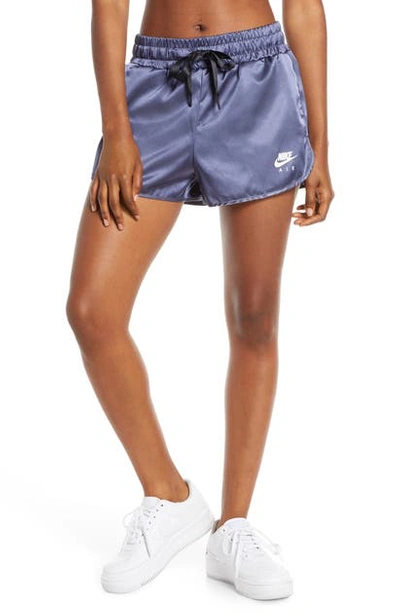 Nike Drawstring Satin Running Shorts In Sanded Purple