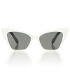 Saint Laurent New Wave Sl244 Victoire Cat-eye Frame Sunglasses In Grey
