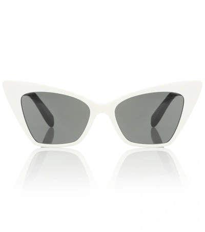 Saint Laurent New Wave Sl244 Victoire Cat-eye Frame Sunglasses In White  Multi | ModeSens