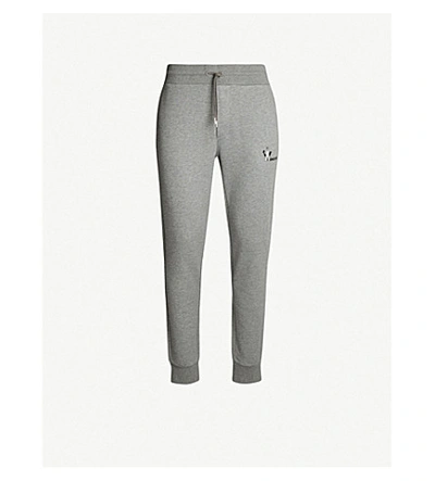 Moncler Logo-print Cotton-jersey Jogging Bottoms In Grey