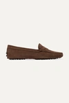 Tod's Mocassino Suede Loafers In Brown