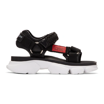 Givenchy Jaw Contrast-panel Leather Sandals In Black