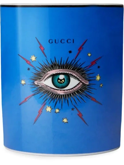Gucci Star Eye Inventum-scented Triple-wick Candle In Blue