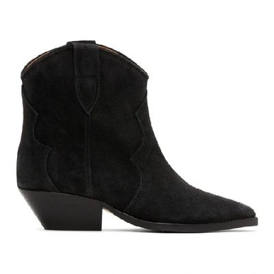 Isabel Marant Dewina Western Suede Ankle Boots In Black