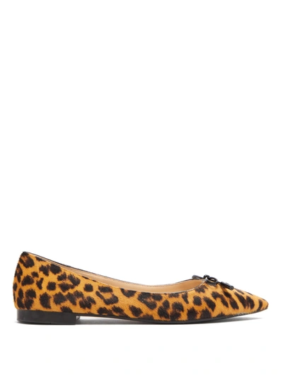 Prada Leopard-print Calf-hair Ballet Flats In Multi