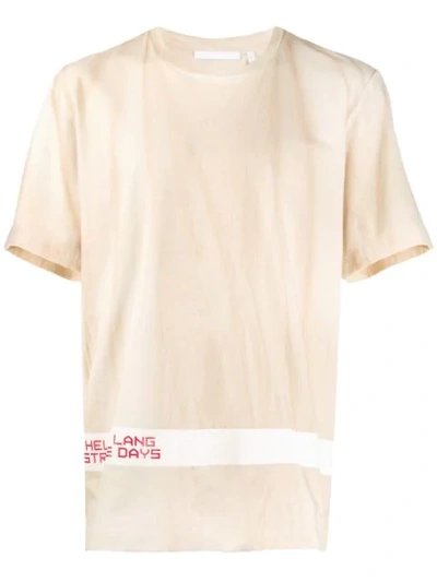 Helmut Lang Strange Days Logo-print Cotton T-shirt In Beige