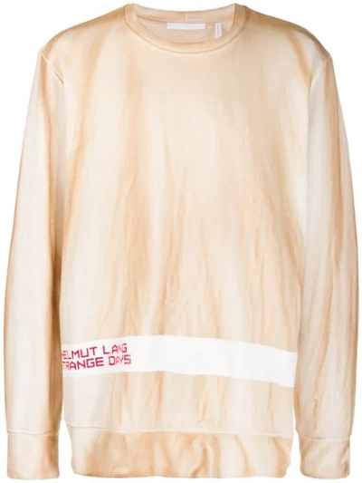 Helmut Lang Strange Days Tie Dye Crew Neck Sweatshirt In Beige