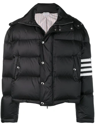 Thom Browne 4-bar Matte Nylon Bomber In Black