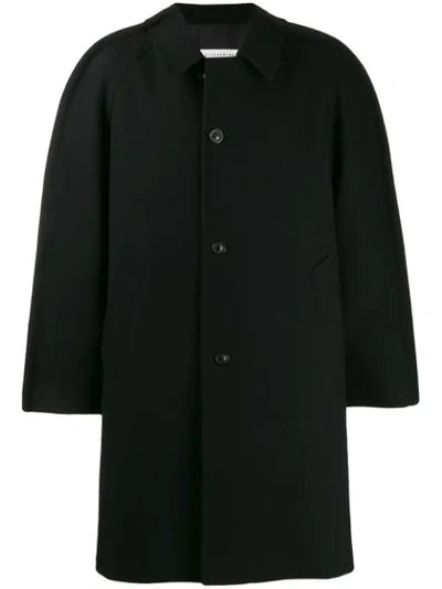 Maison Margiela Single Breasted Overcoat In Black