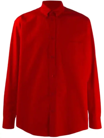Balenciaga Square Shoulder Shirt In Red