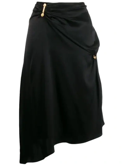 Versace Draped Asymmetric Skirt In Black