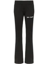 Palm Angels Striped Satin-jersey Track Pants In Black