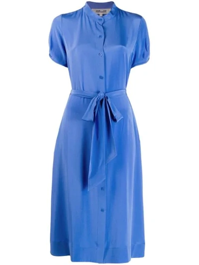 Diane Von Furstenberg Belted Shirt Dress In Blue