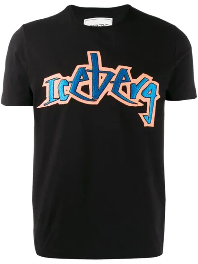 Iceberg Graffiti Logo T-shirt In Black