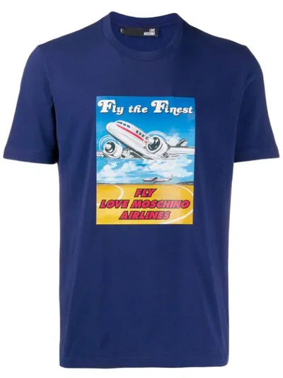 Love Moschino Moschino Airlines T-shirt In Blue