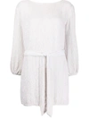 Retroféte Grace Velvet-trimmed Sequined Chiffon Mini Dress In White