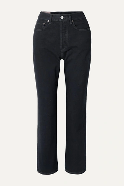 Acne Studios Mece Cropped High-rise Straight-leg Jeans In Black