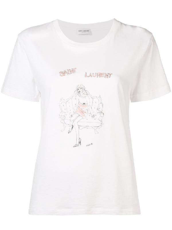 Saint Laurent Illustrated T-Shirt | ModeSens