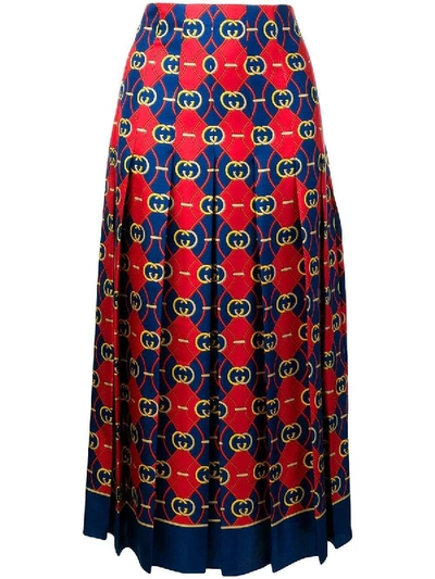 Gucci Gg Waves Pleated Skirt In Multicolor