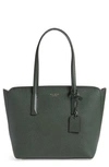 Kate Spade Medium Margaux Leather Tote In Deep Evergreen