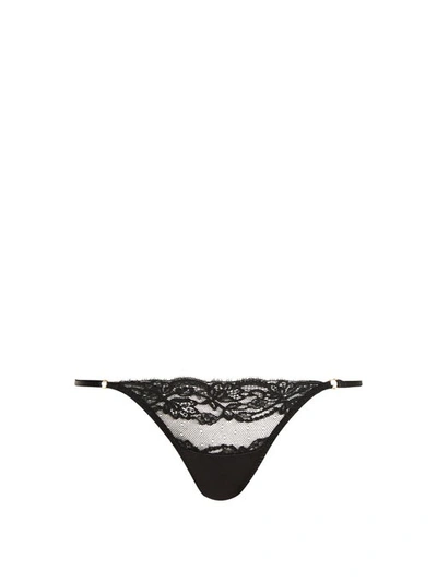 Coco De Mer Seraphine Lace Thong In Black