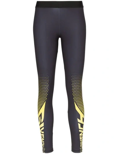 Givenchy Logo-print Stretch-jersey Leggings In 003 Black/ Yellow