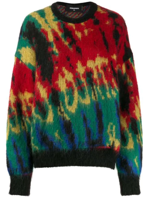 multicolor crew neck sweater