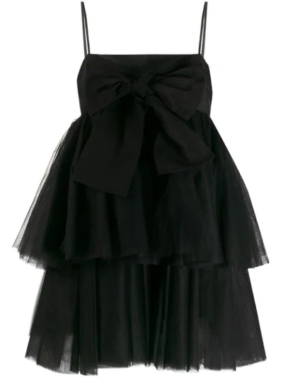 Brognano Ruffled Tulle Mini Dress In Black