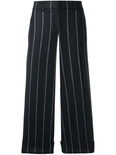Thom Browne Shadow Striped Sack Trousers In Blue