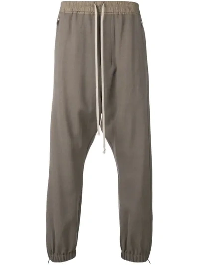 Rick Owens Plain Track Trousers In Grey