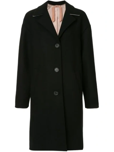 N°21 Wool Oversized Single Breast Coat In Black