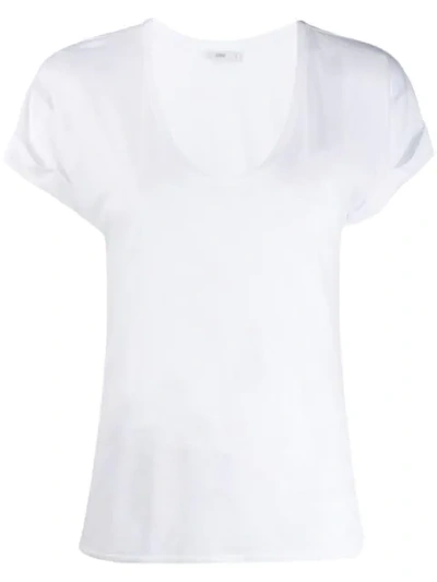 Closed Plain U-neck T-shirt In White