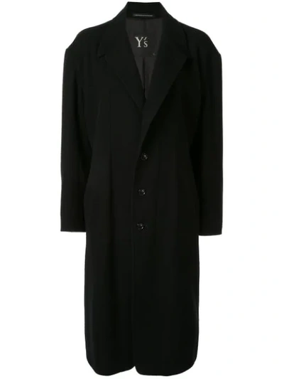 Y's Single Breasted Coat In Black