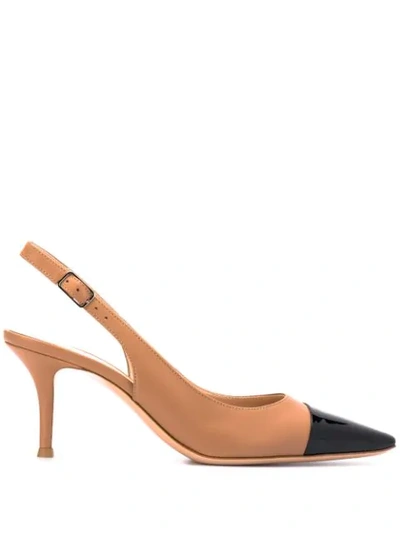 Gianvito Rossi Contrast Pumps In Neutrals