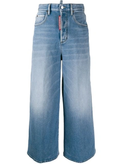 Dsquared2 Wide Leg Jeans In Blue