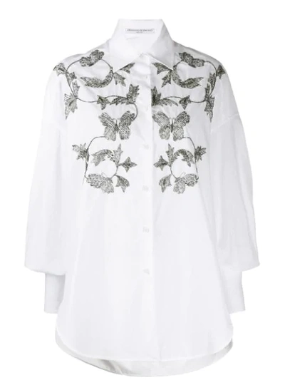 Ermanno Scervino Embroidered Poplin Shirt In White