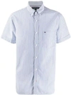Tommy Hilfiger Striped Button-down Shirt In Blue