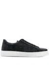 Mcm Logo Print Low Top Sneakers In Black